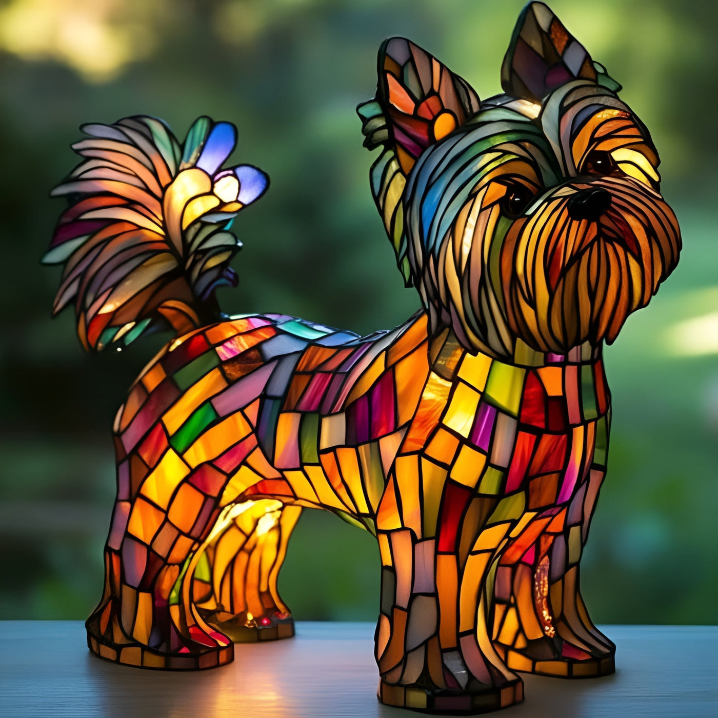 リリ | ガラス製カラフル犬用ランプ マジスク